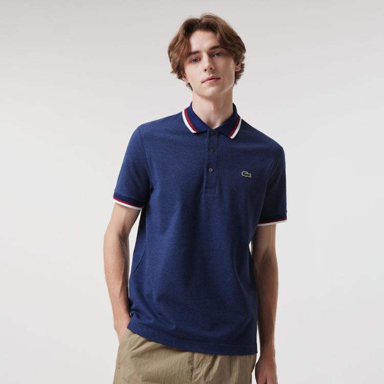 Lacoste Men's Regular Fit Stretch Mini Piqué Polo - 3xl - 8 In Dark Indigo Blue