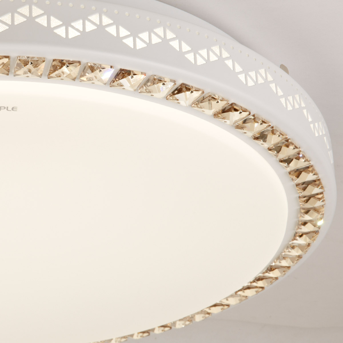 欧普照明 led长方形圆客厅卧室水晶吸顶灯具 现代简约温馨大气