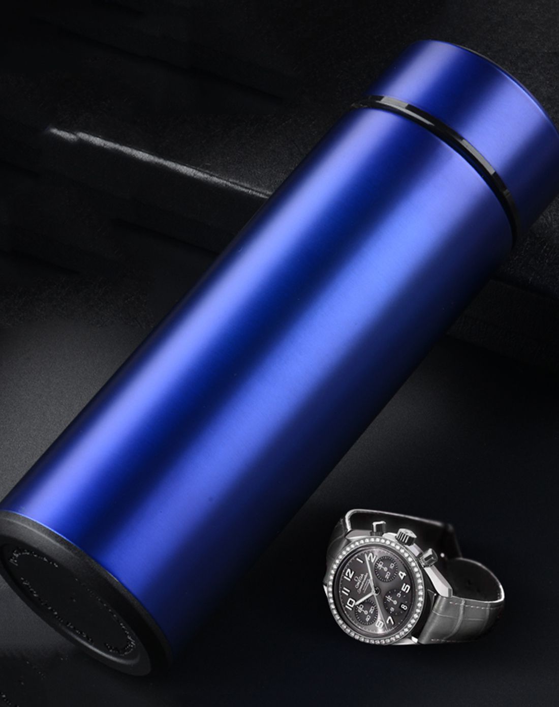 ofeis 304不锈钢保温杯商务泡茶杯-蓝色