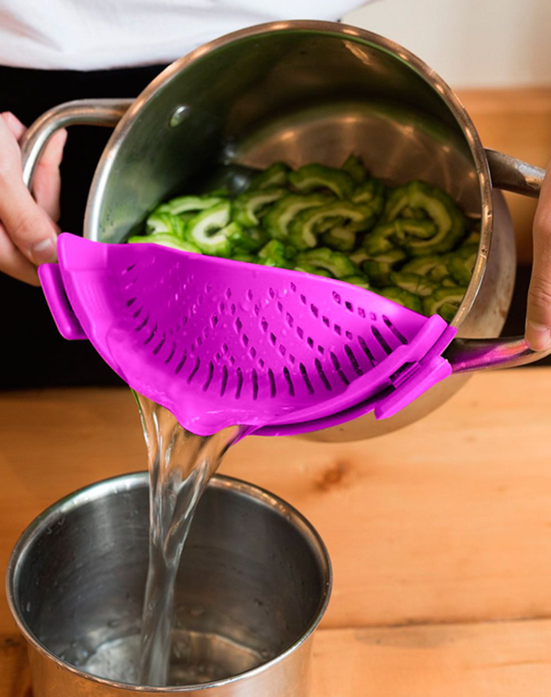 适用多种锅型,ofeis硅胶锅边沥水器红色