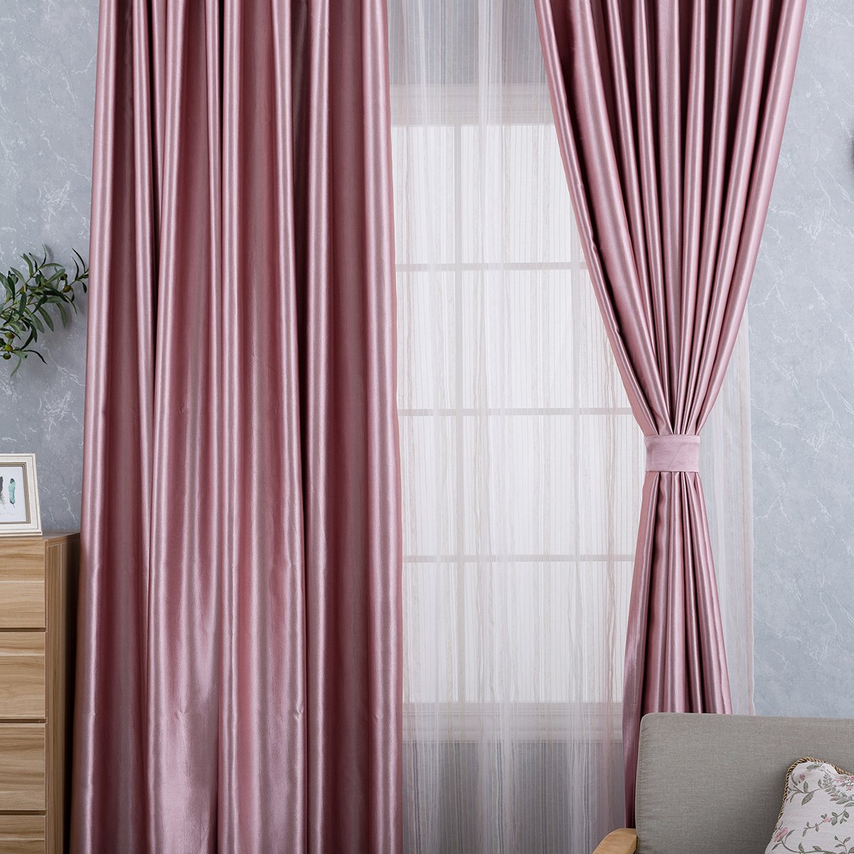 喜结良缘紫色3x2.7m两片 欧式客厅卧室成品遮光窗帘