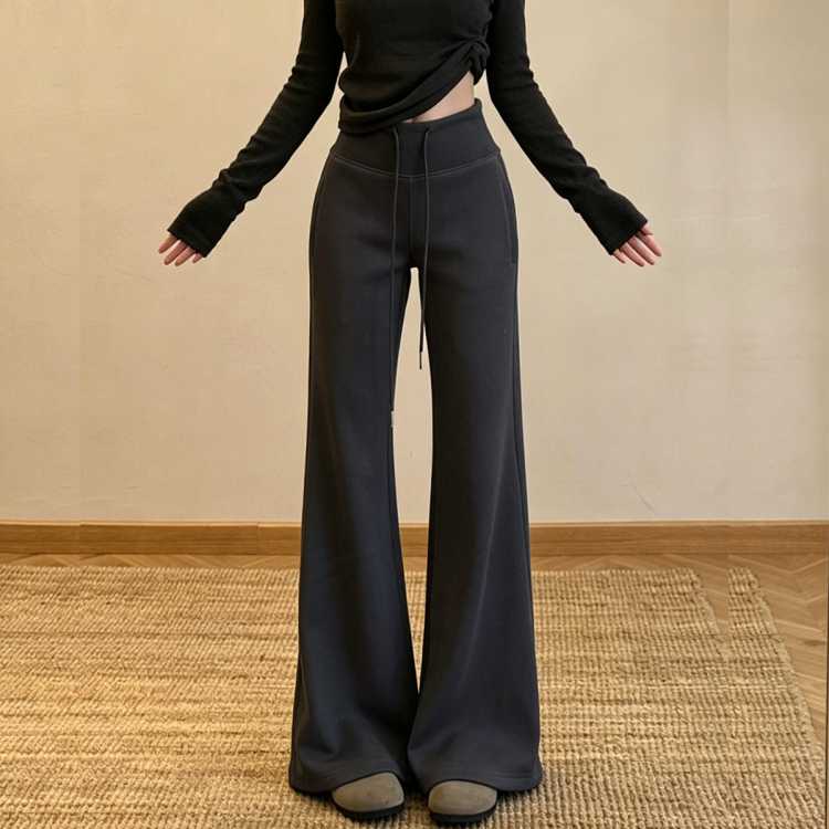 莫代尔 美式微喇裤女春秋休闲瑜伽裤子练功裤外穿运动休闲显瘦高腰喇叭裤
