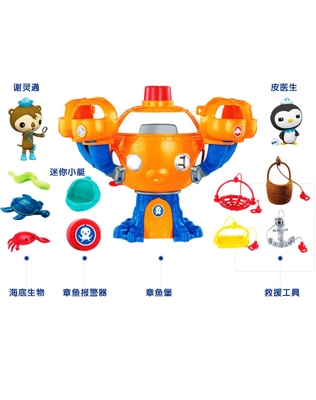 【动画同款】费雪海底小纵队欢乐章鱼堡发声儿童玩具(中文版)