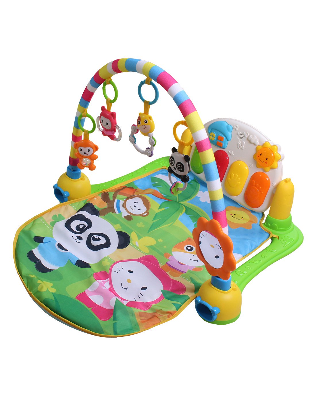 经典款原色【多功能脚踏钢琴健身架】新生儿宝宝婴幼益智玩具 早教