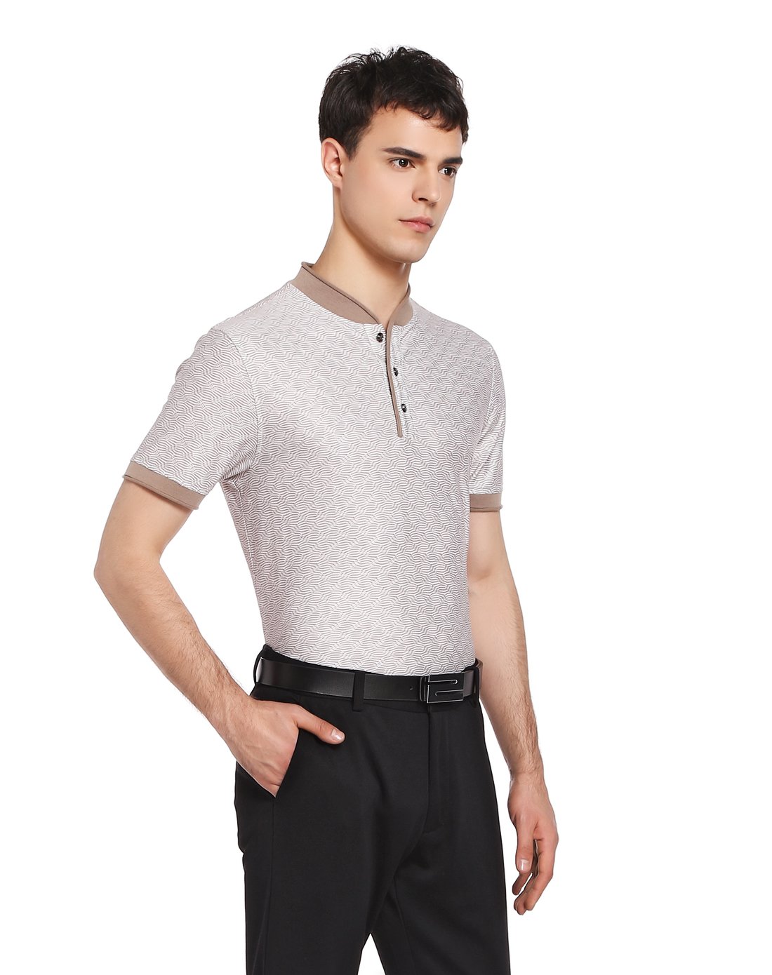 依文&诺丁山男装诺丁山男士短袖t恤浅咖啡nf64142063_唯品会