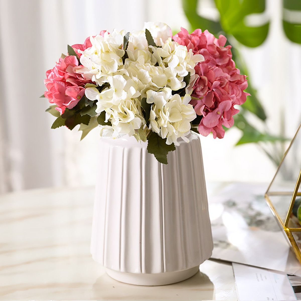 简约现代小清新花器北欧创意客厅桌面家居插花装饰品陶瓷花瓶套装摆件