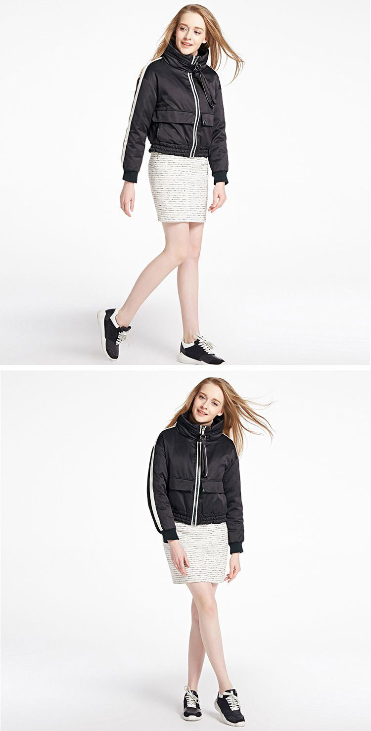 品牌名称: 艾莱依 商品名称: 时尚休闲立领短款羽绒服 产地: 中国