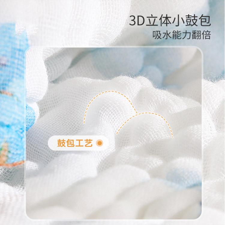 好孩子 【5条/8条】婴儿纯棉六层纱布口水巾宝宝毛巾洗脸巾多用小方巾