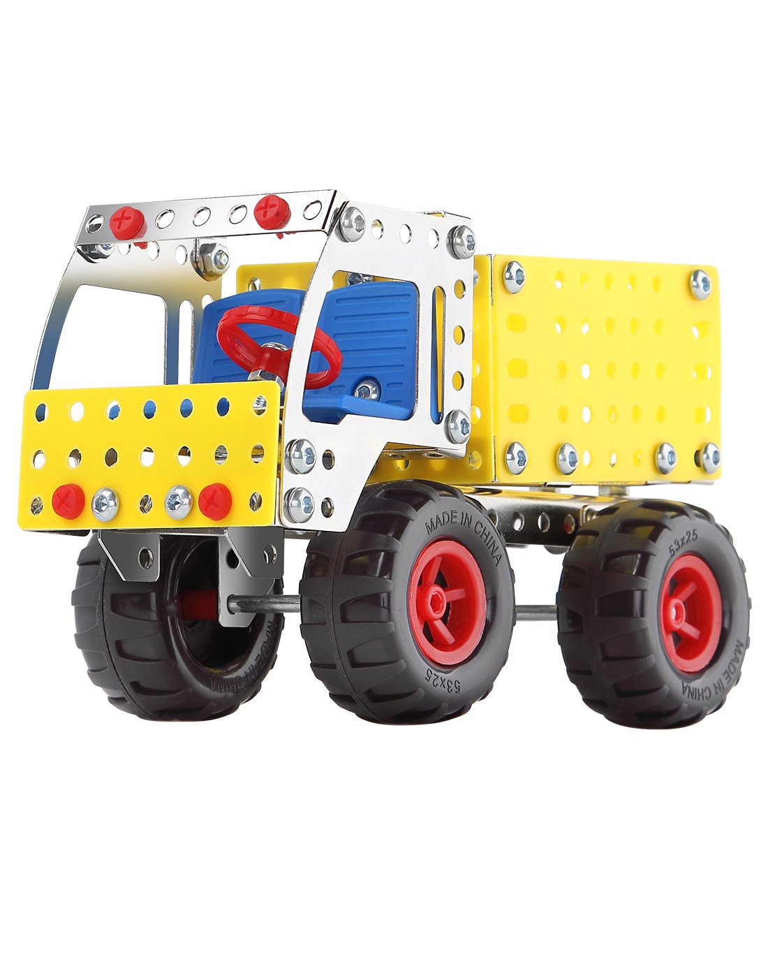 益智金属拼插积木:翻斗车