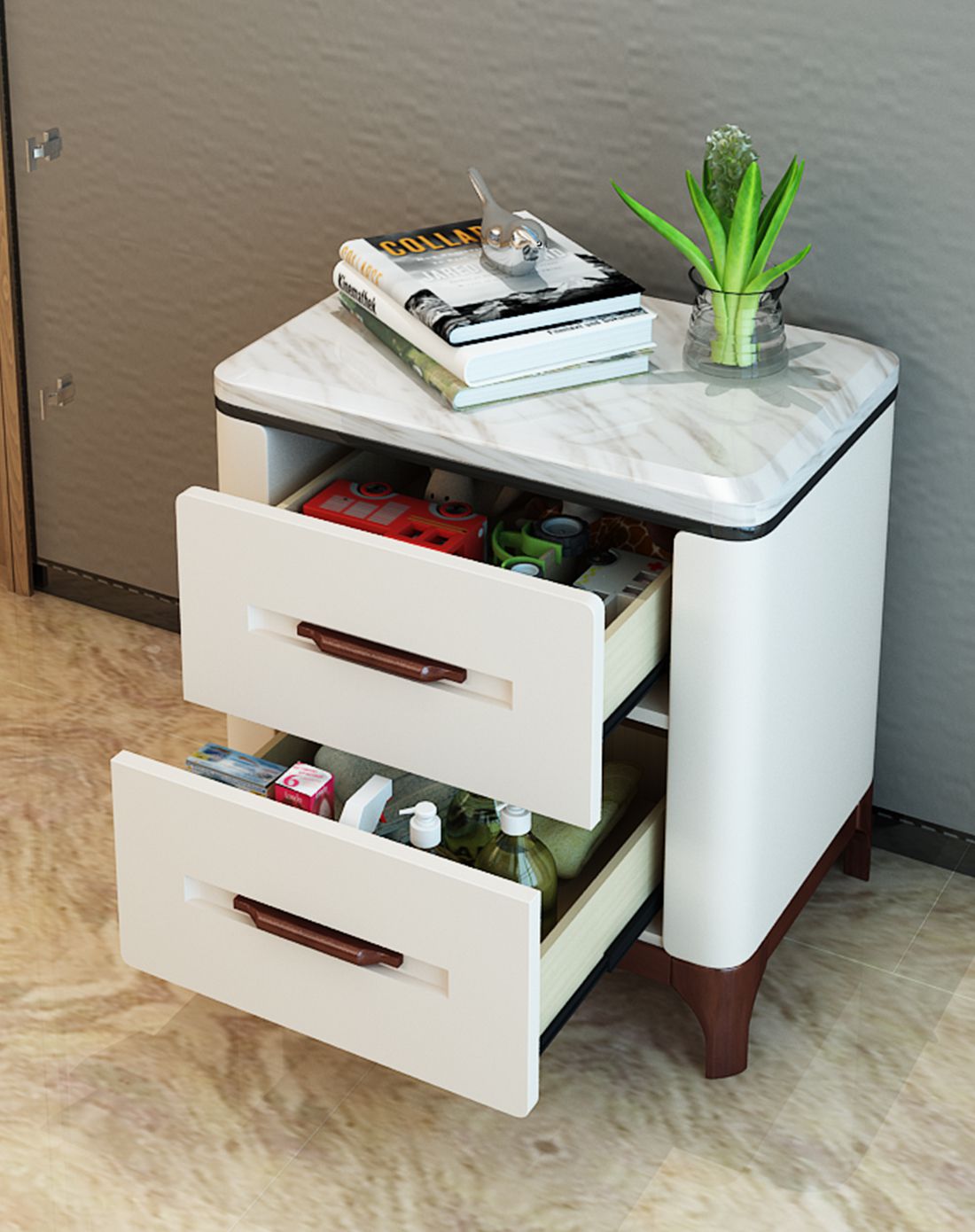 欧式简约品味悠闲大理石二斗柜