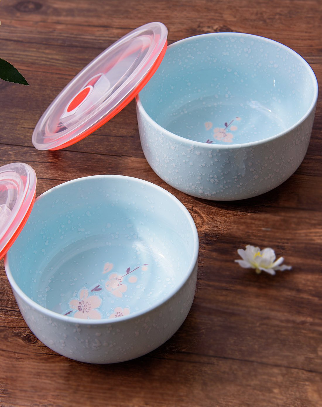 arst 雪花釉保鲜碗大号两件套-浅蓝