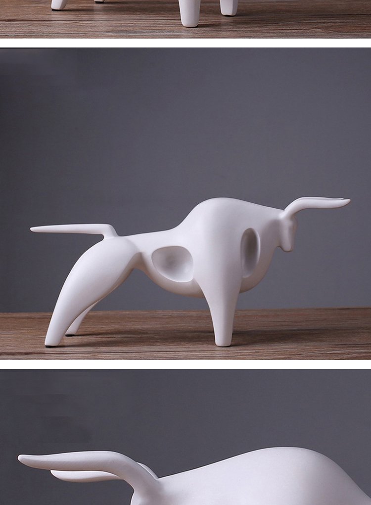 创意家居爆款装饰抽象招财牛家饰礼品小摆件 客厅装饰摆件创意工艺品