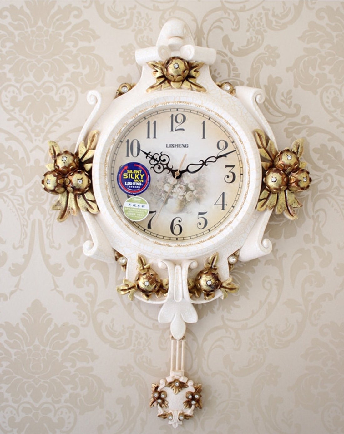 欧式复古家用装饰实用挂钟中钟表 客厅挂钟闹钟卧室静音小闹钟