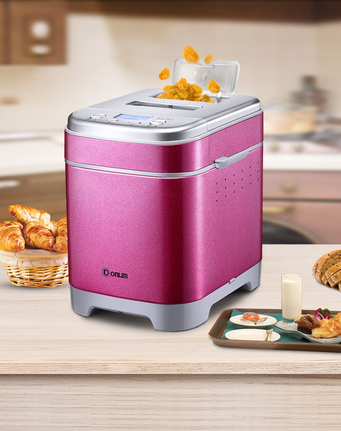 东菱dl-t06gs 拉丝机身不锈钢撒果料面包机