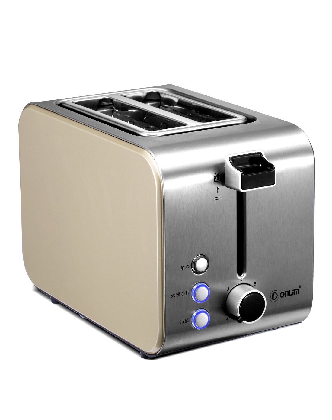东菱dl-8117c金色烤面包机家用早餐吐司机2片迷你全自动多士炉