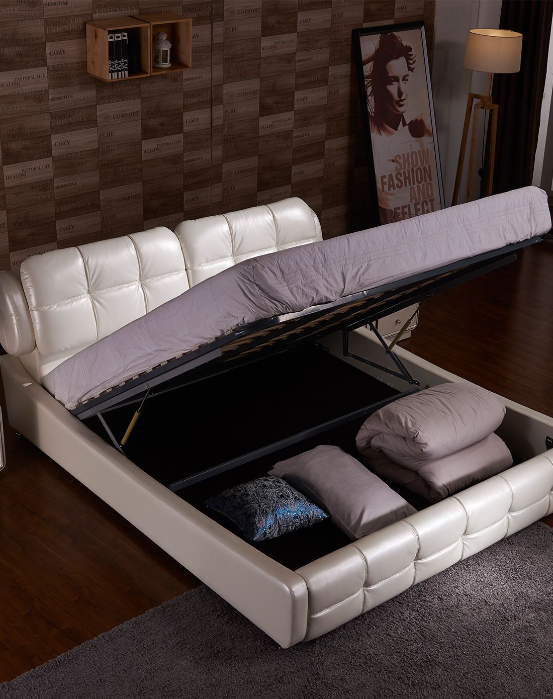 5m单人床软床 储物高箱1.8m双人床