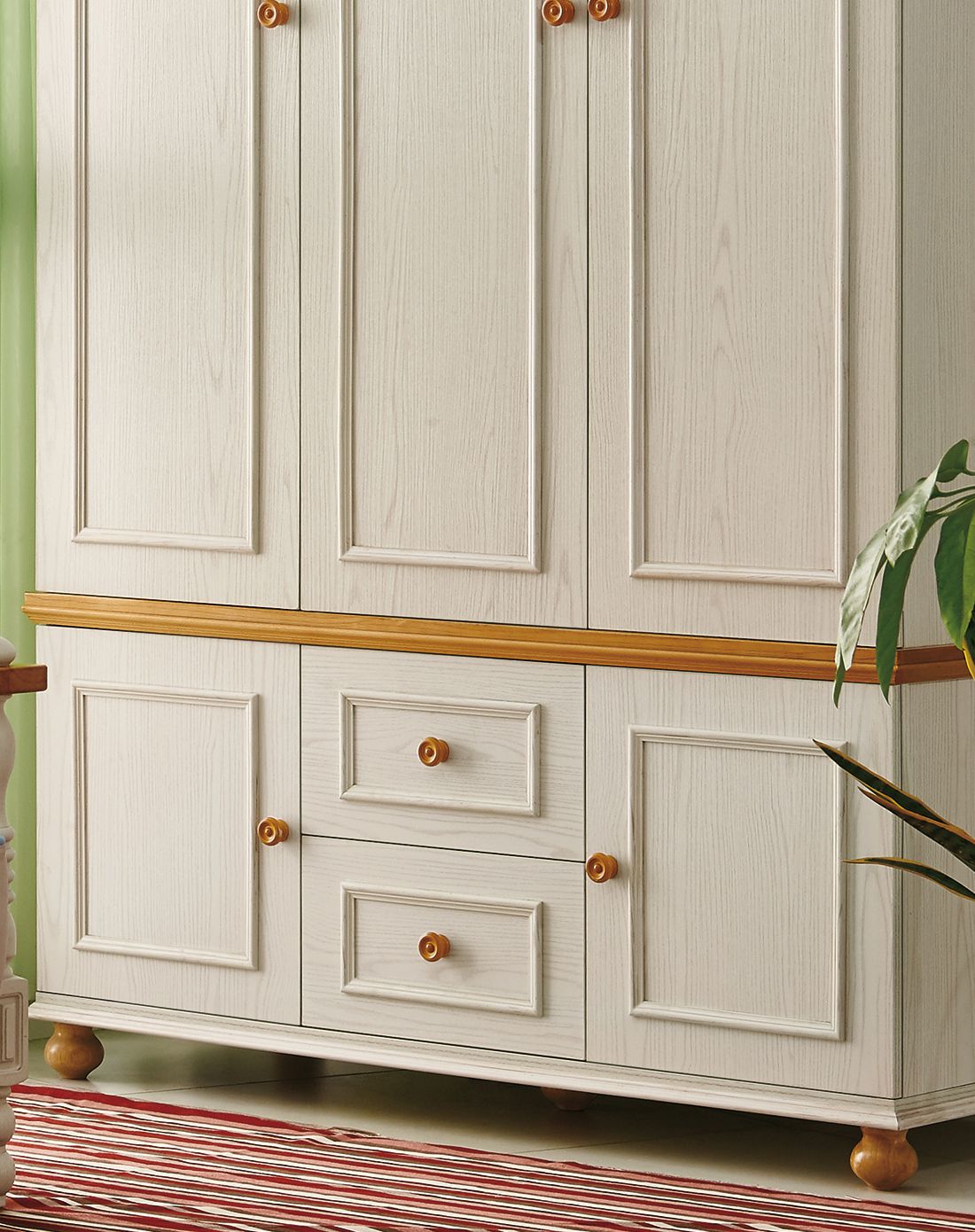 美式田园风三门衣柜