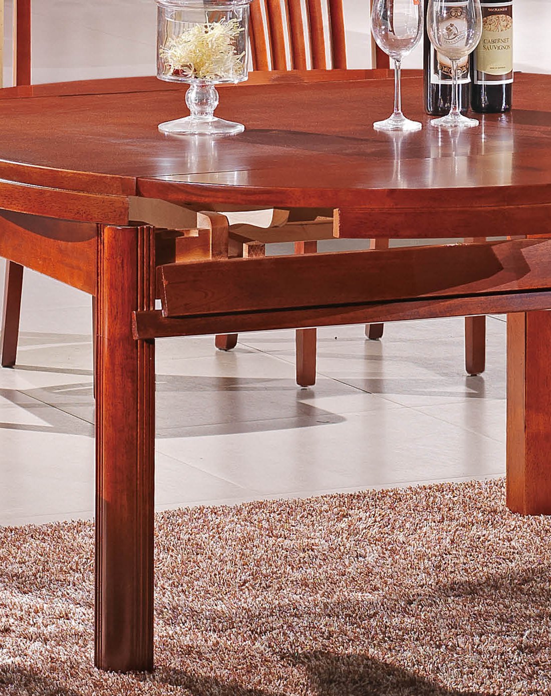 纯实木红影木餐桌1桌4椅组合