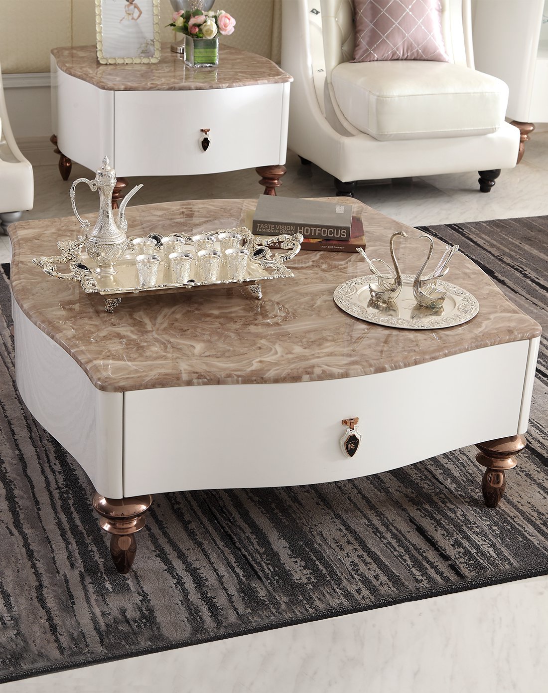 dreasylife家具专场直发货后现代拉菲系列大理石茶几dlbcj613_唯品会