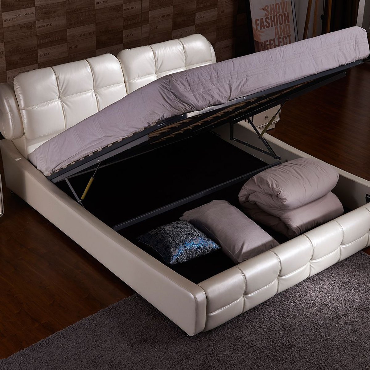 5m单人床软床 储物高箱1.8m双人床