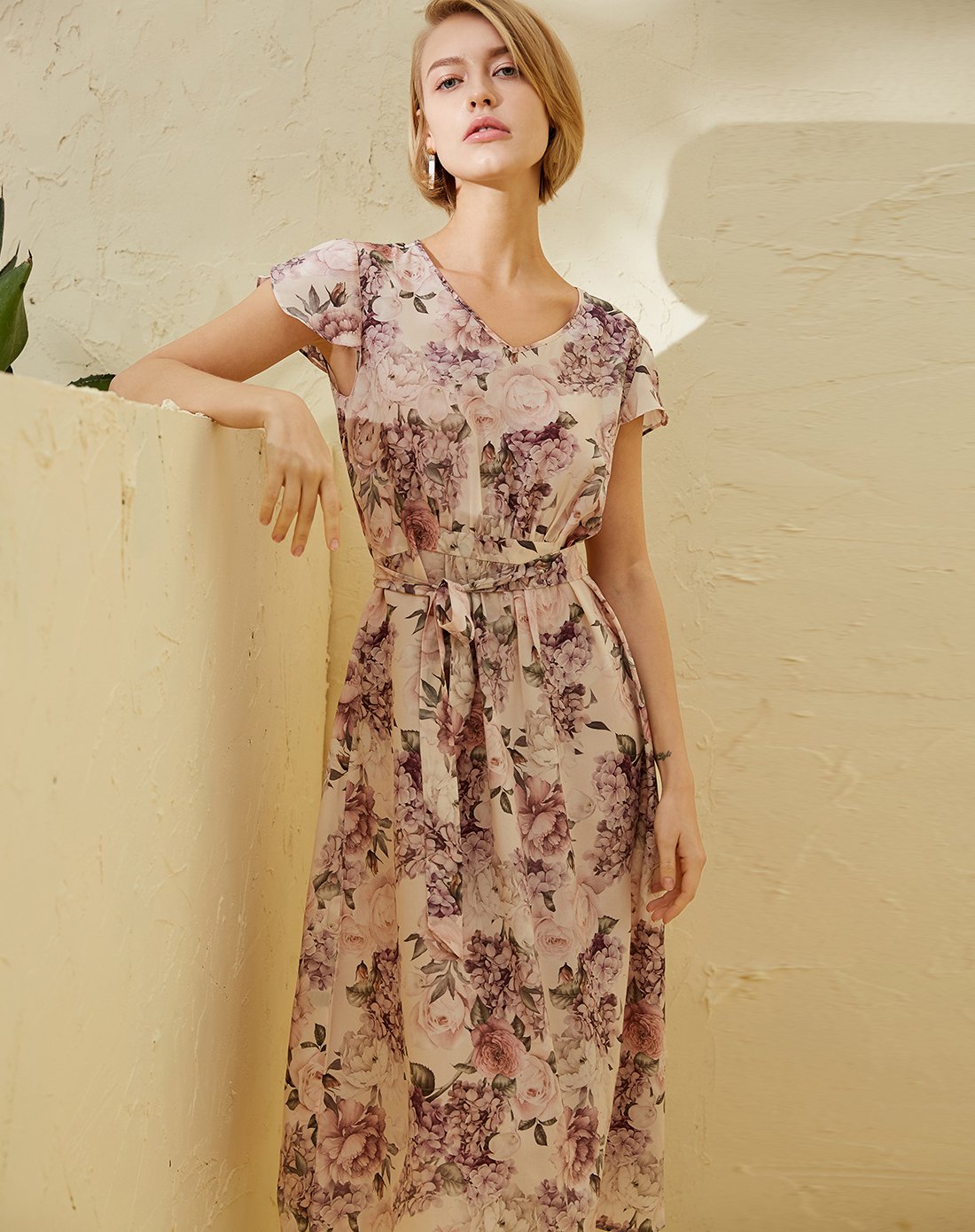 圆领100%桑蚕丝真丝女裙连衣裙