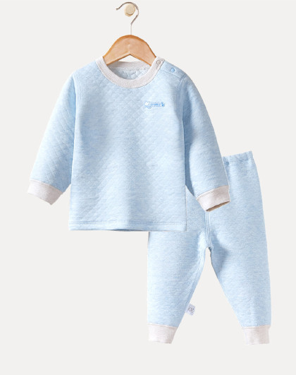 棉店婴幼童装内衣套装提花夹丝肩开套装长袖1-3岁男女宝宝冬季加厚