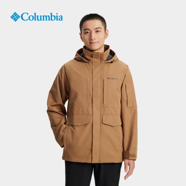 Columbia 哥伦比亚男子城市户外系列防水冲锋衣旅行外套 In Brown