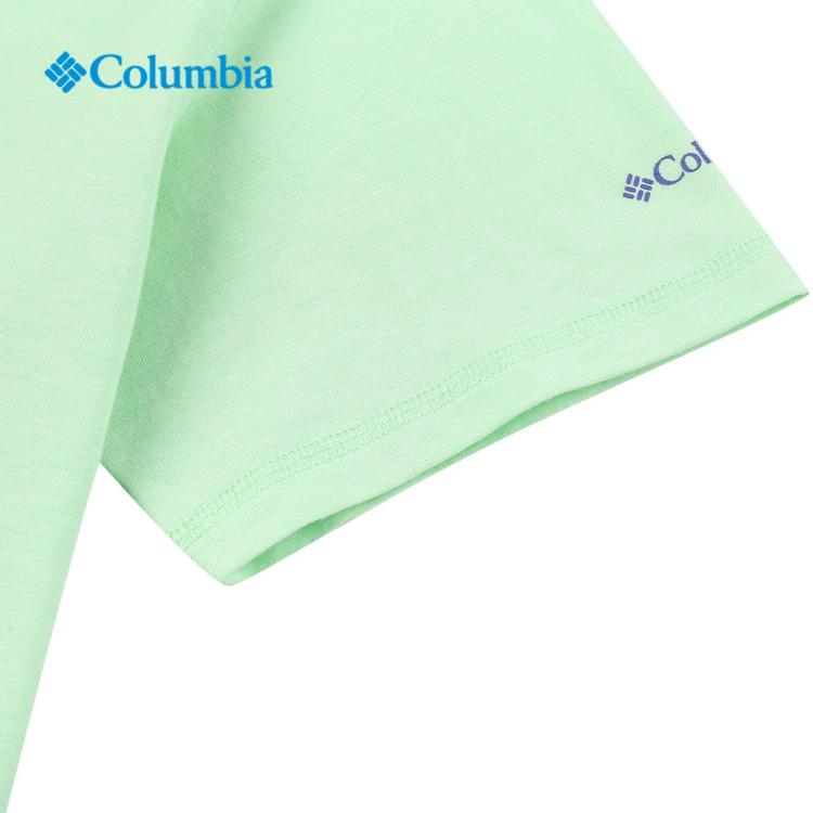 Columbia 哥伦比亚户外女子吸湿防晒防紫外线短袖t恤ar2191 In Green
