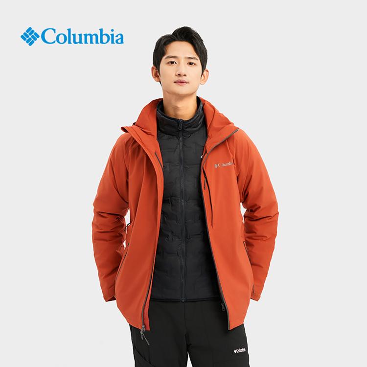 Columbia 哥伦比亚男女银点650蓬鸭绒内胆防风保暖外套 In Orange