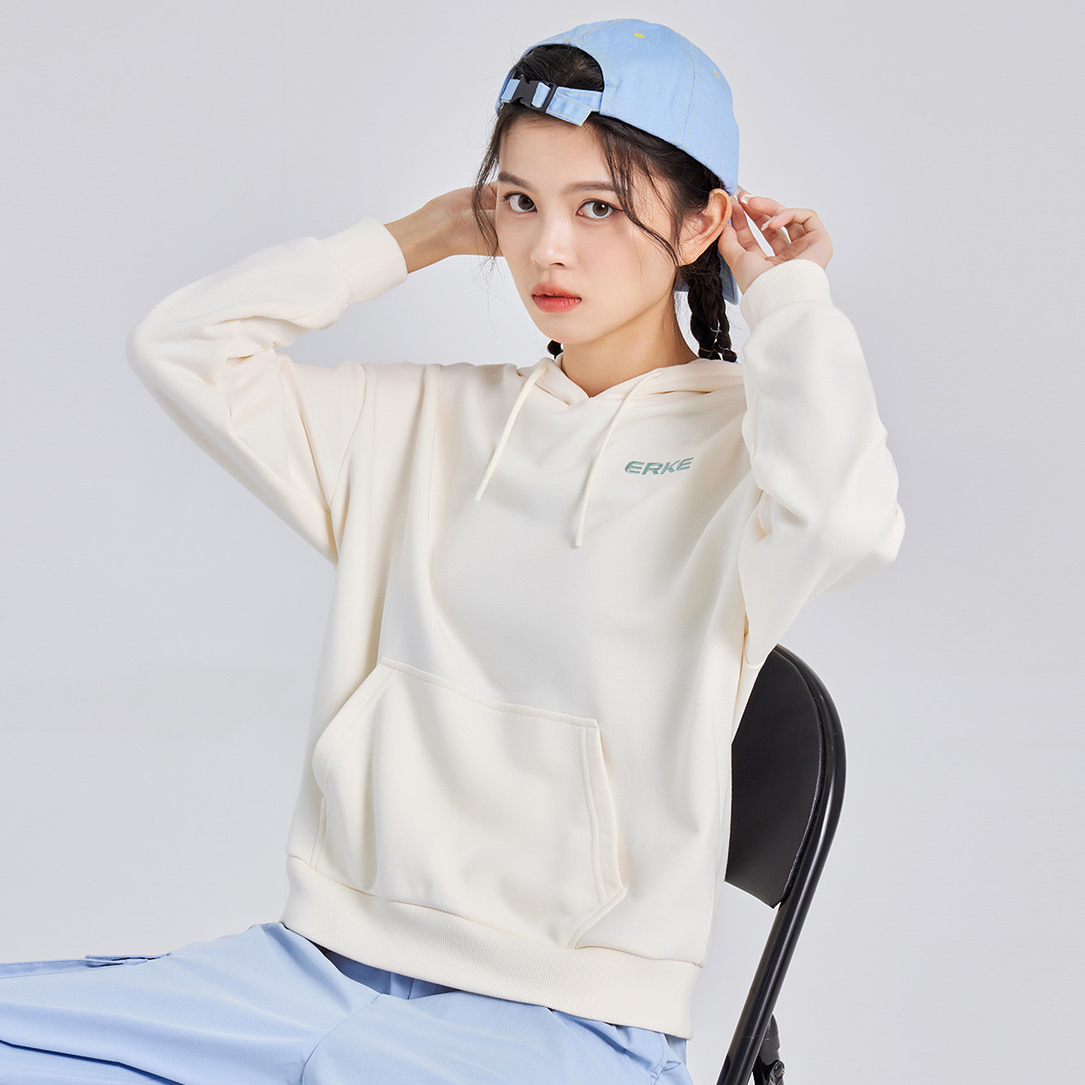 女士套头连帽卫衣春宽松上衣长袖运动卫衣