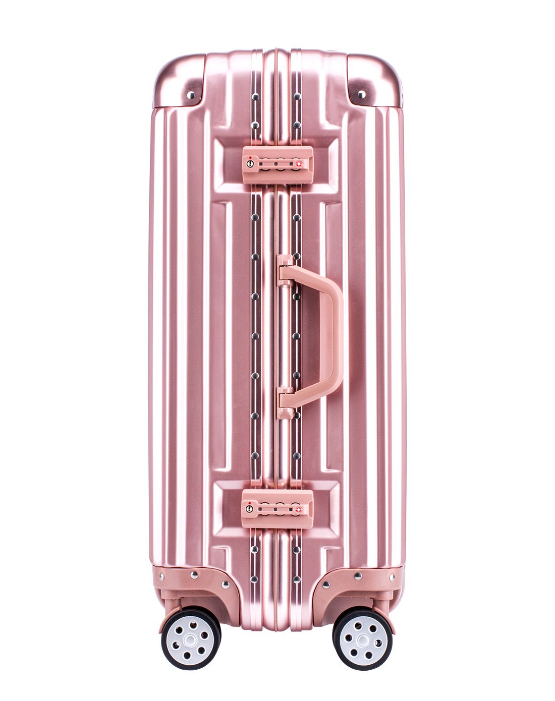 艾格森/aigson镜面铝框玫瑰金拉杆箱29寸