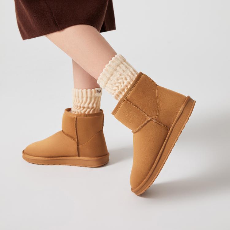热风 【爆款推荐】冬季女士日常百搭简约休闲保暖舒适通勤纯色雪地靴