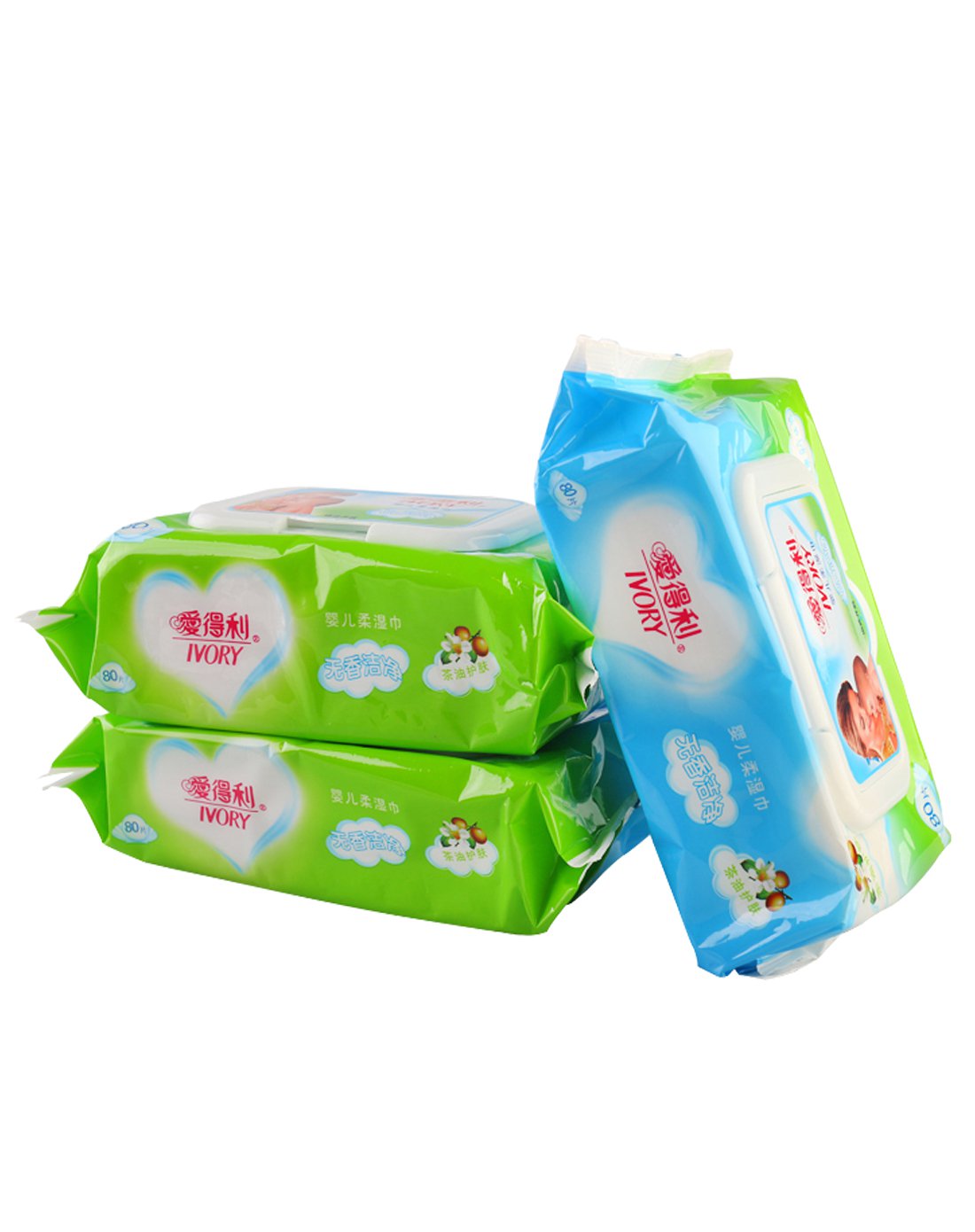 爱得利婴儿柔湿巾洁肤轻柔宝宝专用 3包80片湿纸巾dt-8078
