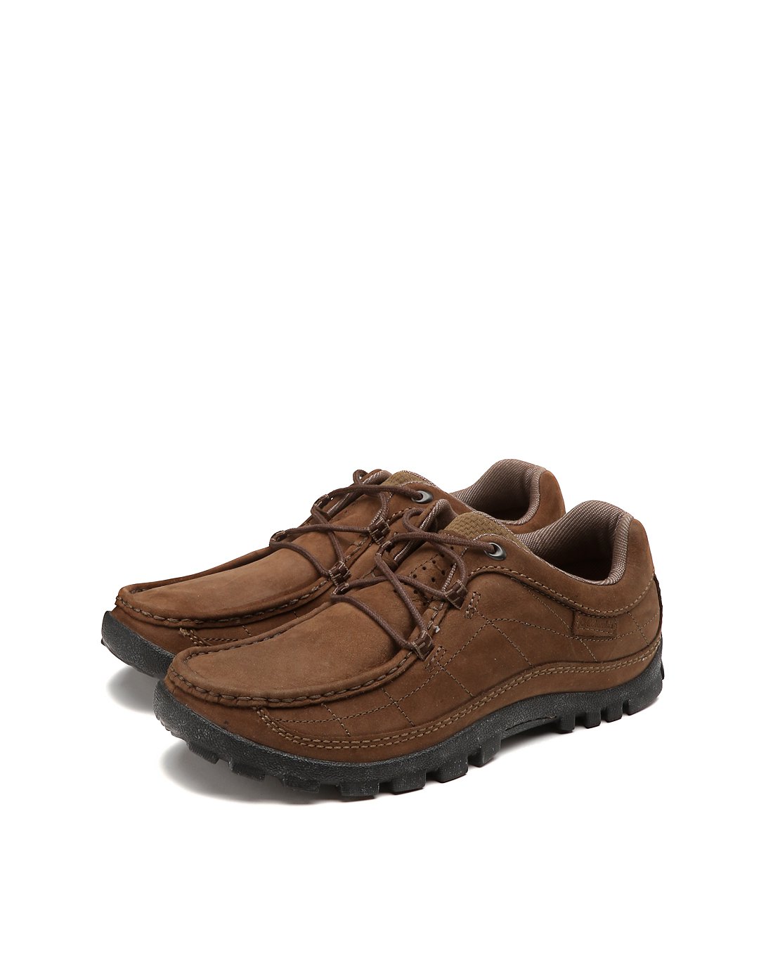 抓地耐磨 男款深棕绿色牛皮徒步鞋深绿色