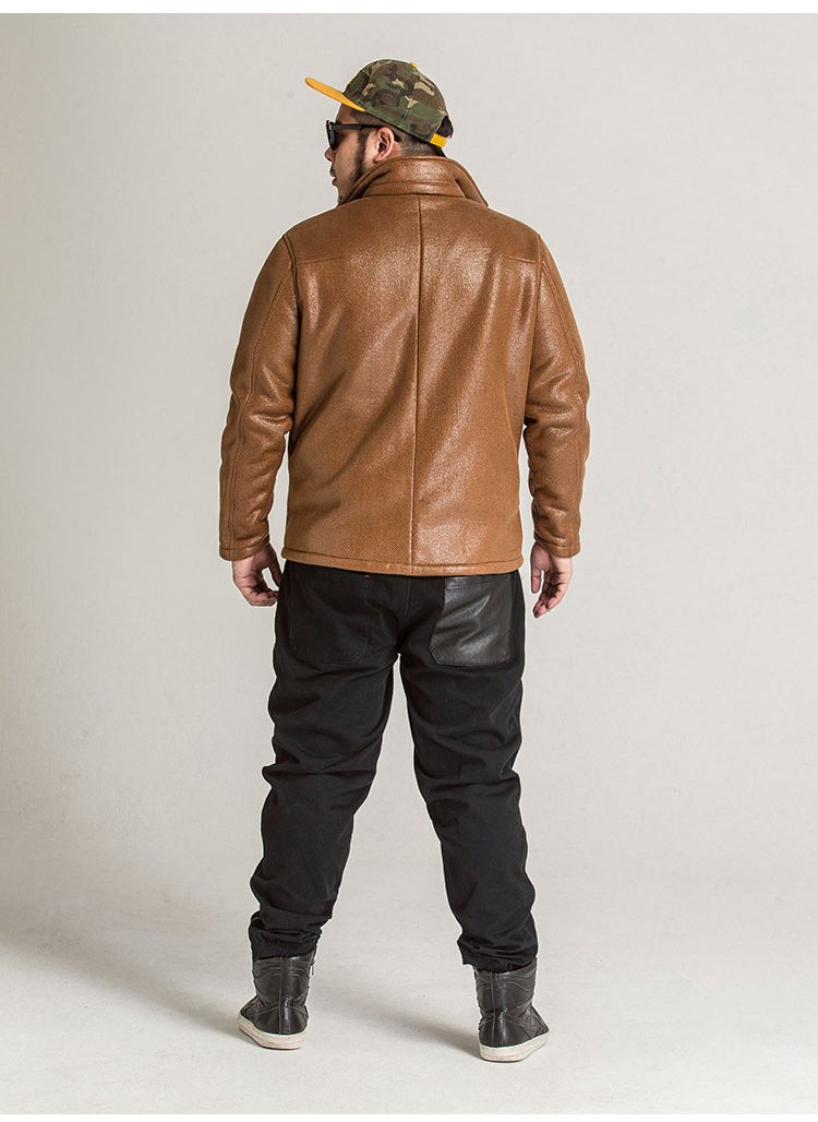 panmax 咖色复古极简潮牌皮衣 咖色 4xl