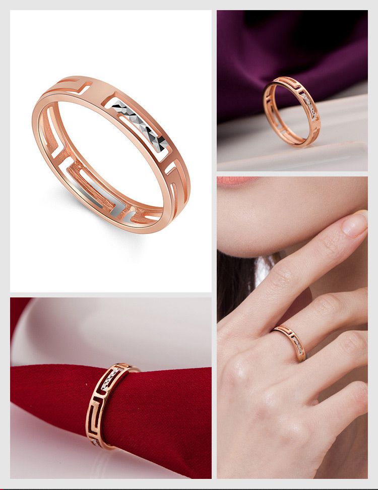 潮宏基 几何迷情 18k金戒指