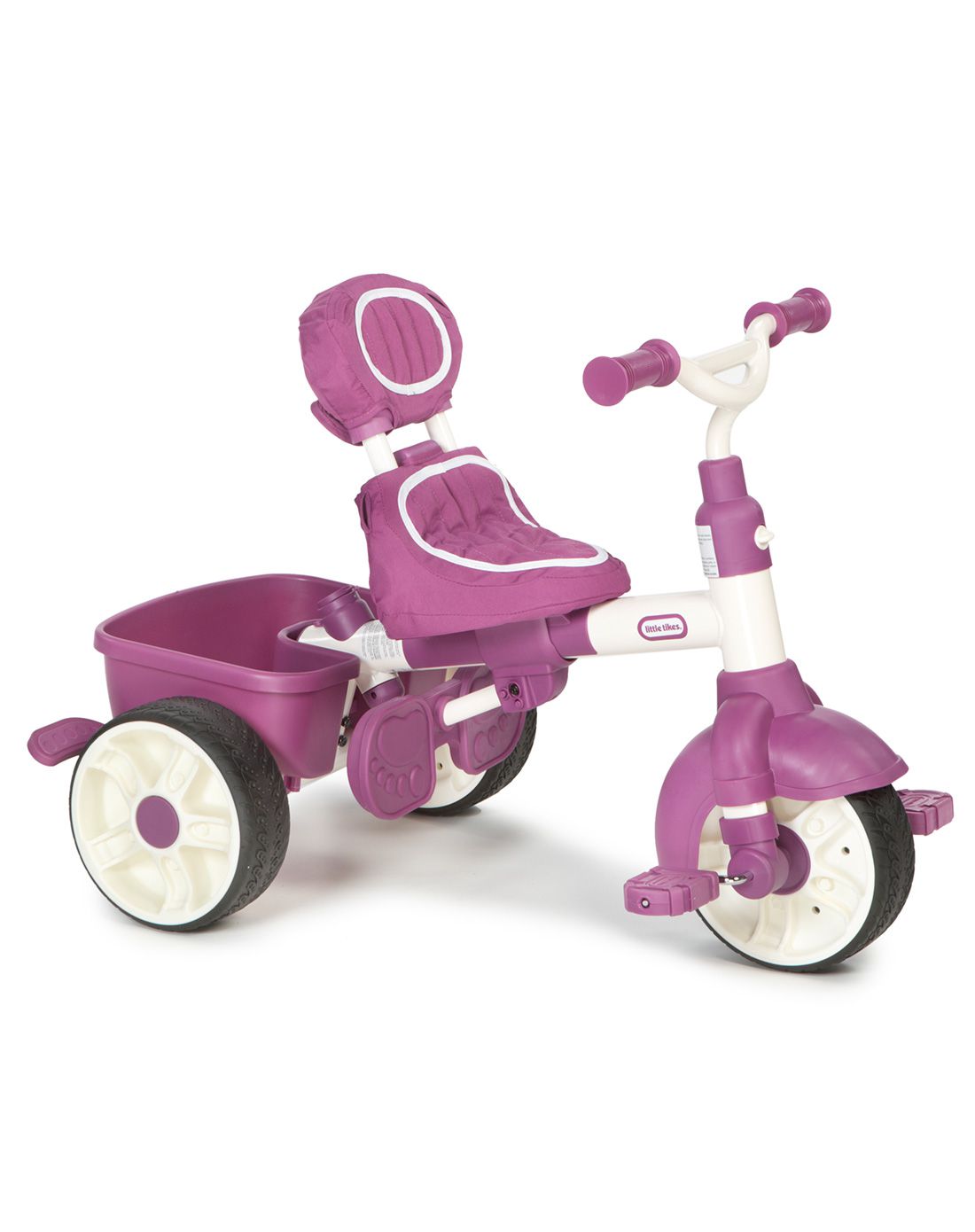 美国小泰克littletikes玩具专场小泰克 4合1运动型推骑三轮车(粉白)