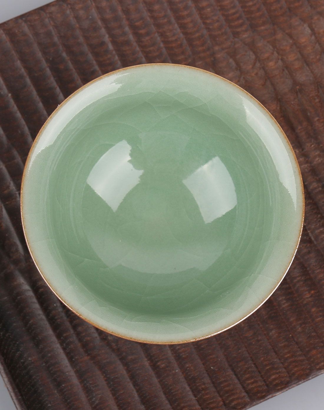 哥窑梅子青敞口杯55ml 龙泉青瓷杯