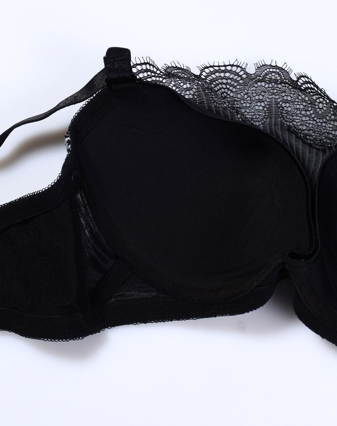 黑色唯美优皮士防走光抹胸式文胸