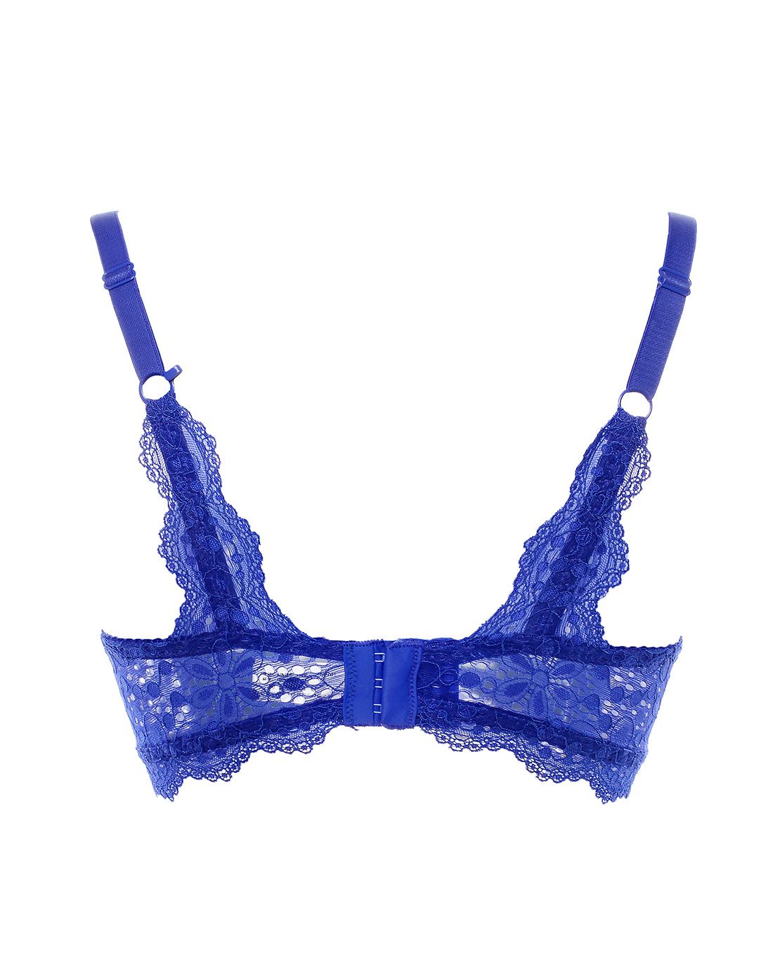 伊丝艾拉yiselle内衣专场蓝色无钢圈性感蕾丝美背聚拢厚杯文胸18356