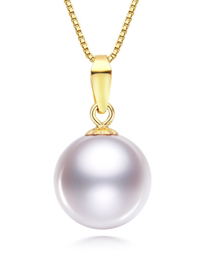 水年华 秋冬款心梦18k金9.5-10正圆珍珠吊坠
