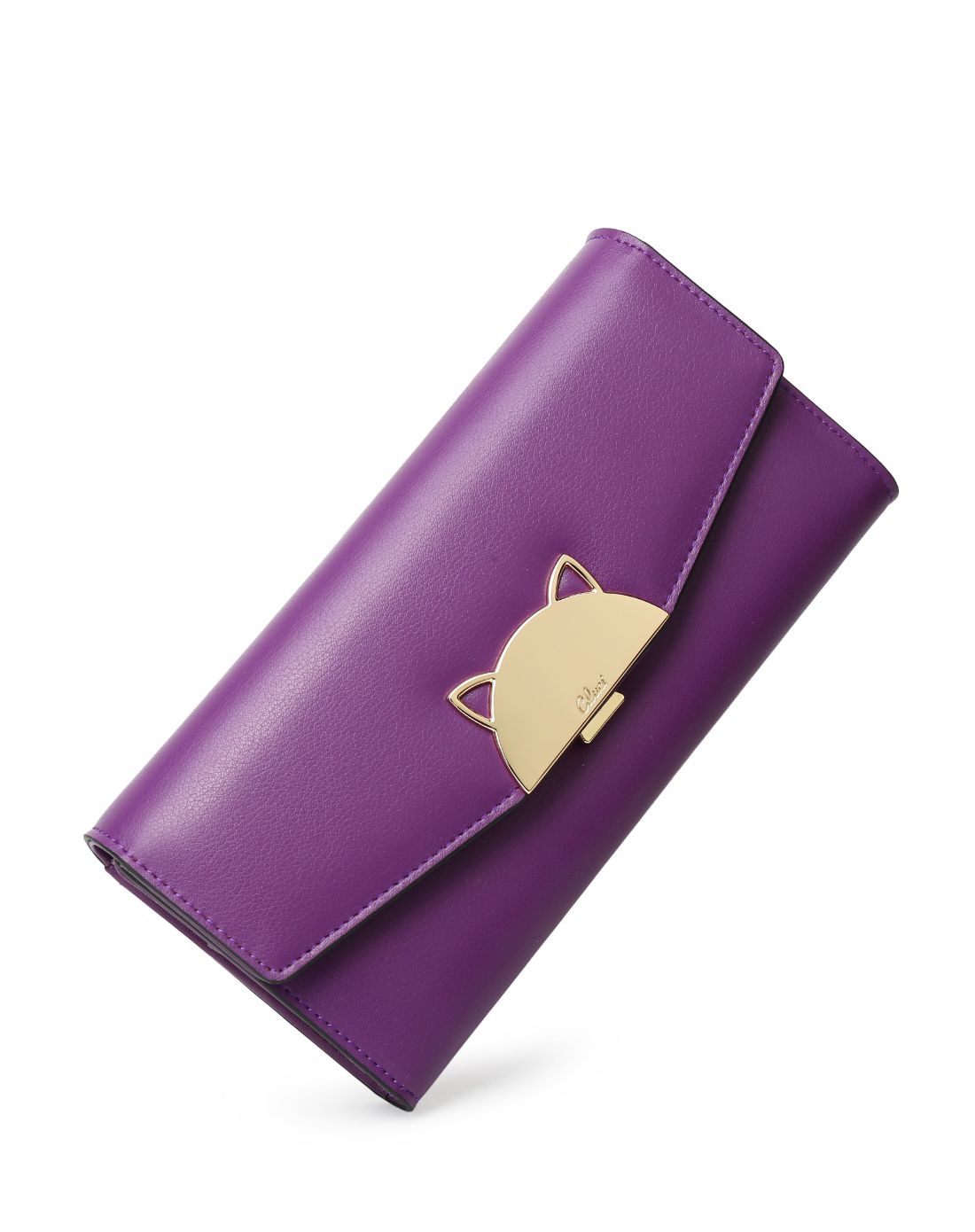 女士紫色猫猫头简约时尚钱包
