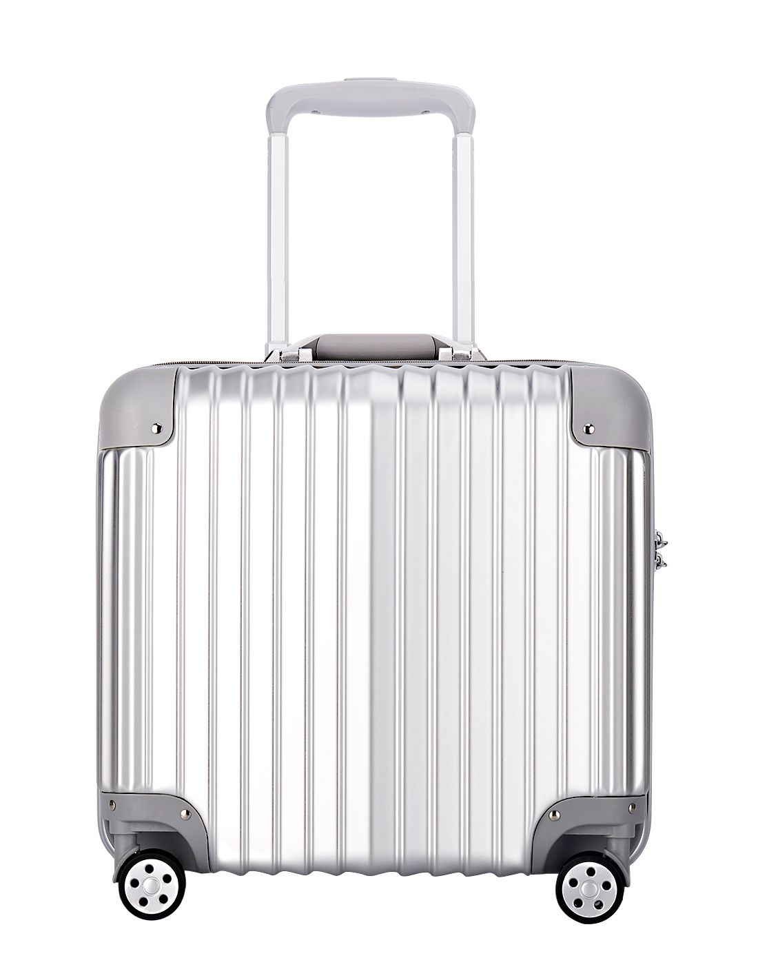 镜面时尚17寸银色商务登机箱