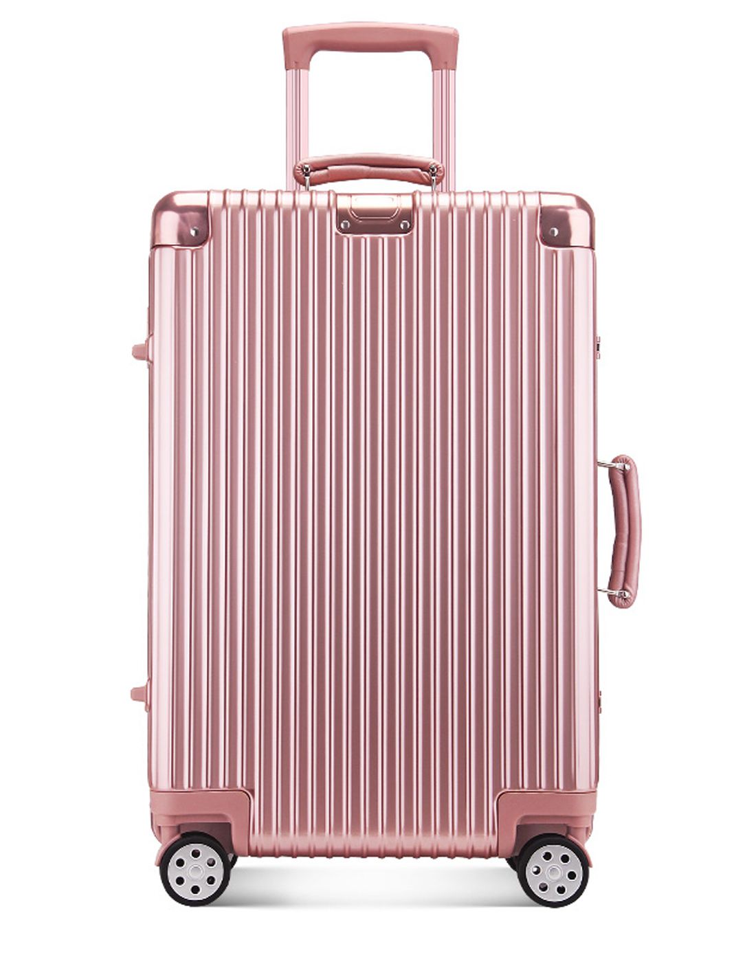 万向轮高端铝框箱行李箱24寸玫瑰金