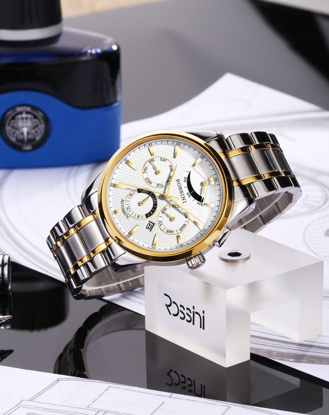 罗西尼 多功能商务自动机械男表514597