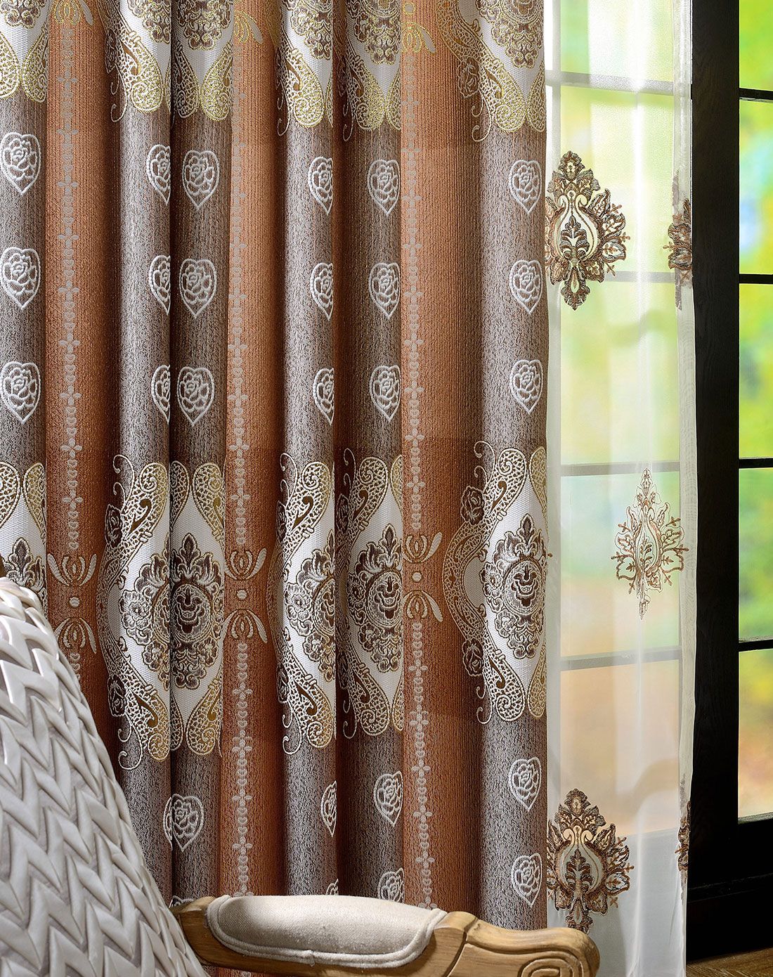 享受轻奢 美家窗帘 一米yimi窗帘专场直发货流光溢彩布帘两片3*2.