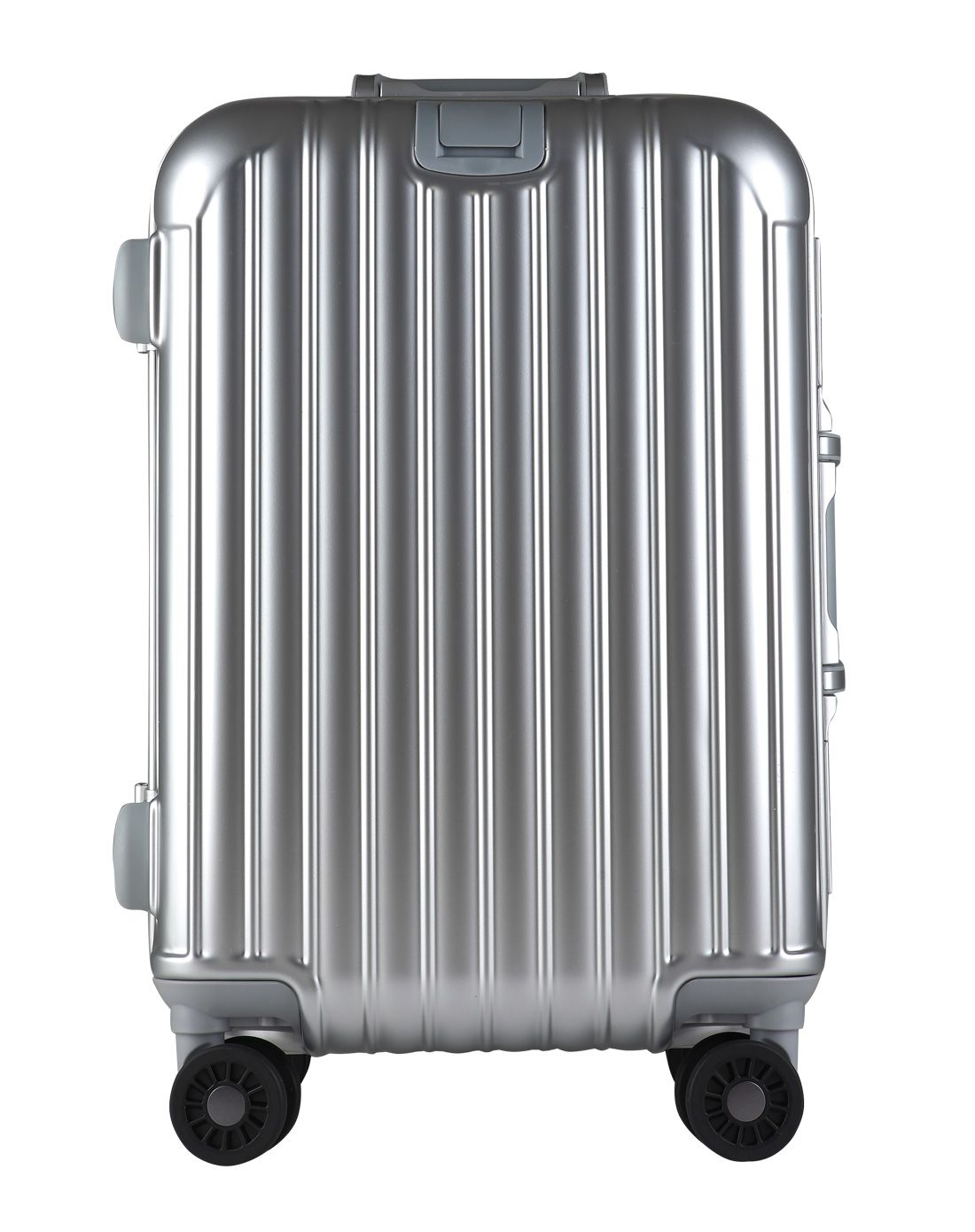 铂铜亮面外置拉杆静音轮行李箱银白色20寸