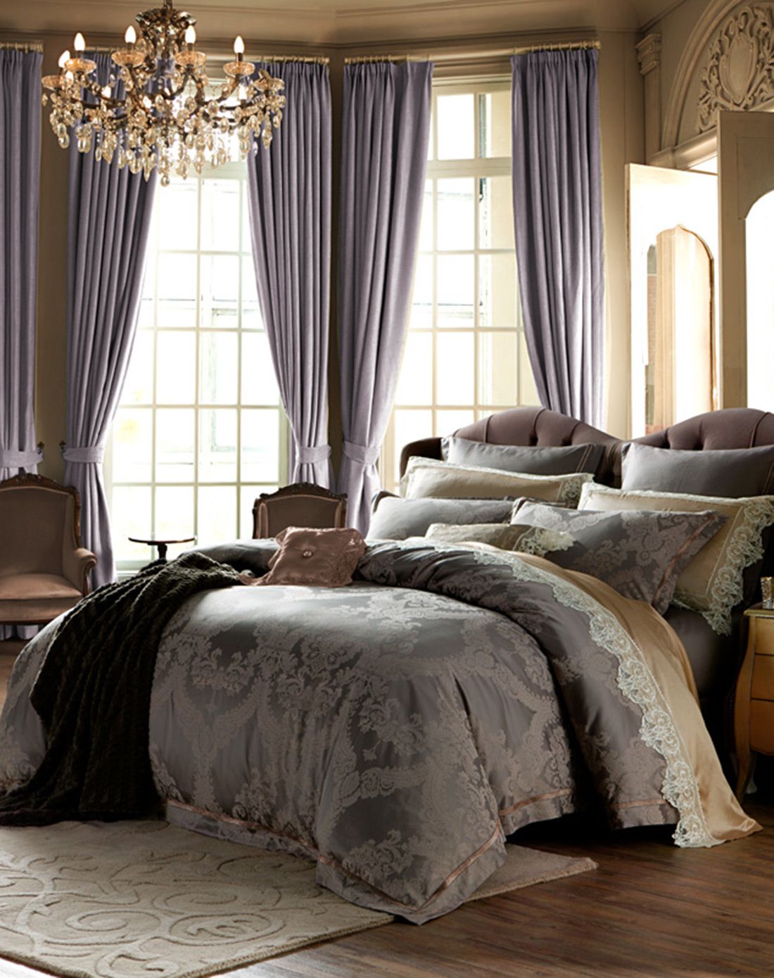 lovo丝绵大提花四件套维斯特