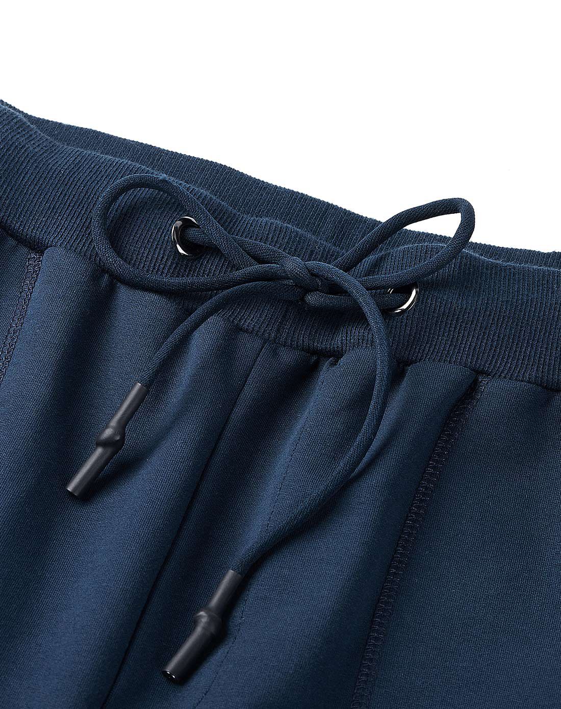 深湖蓝 纯色基本款系绳时尚运动卫裤
