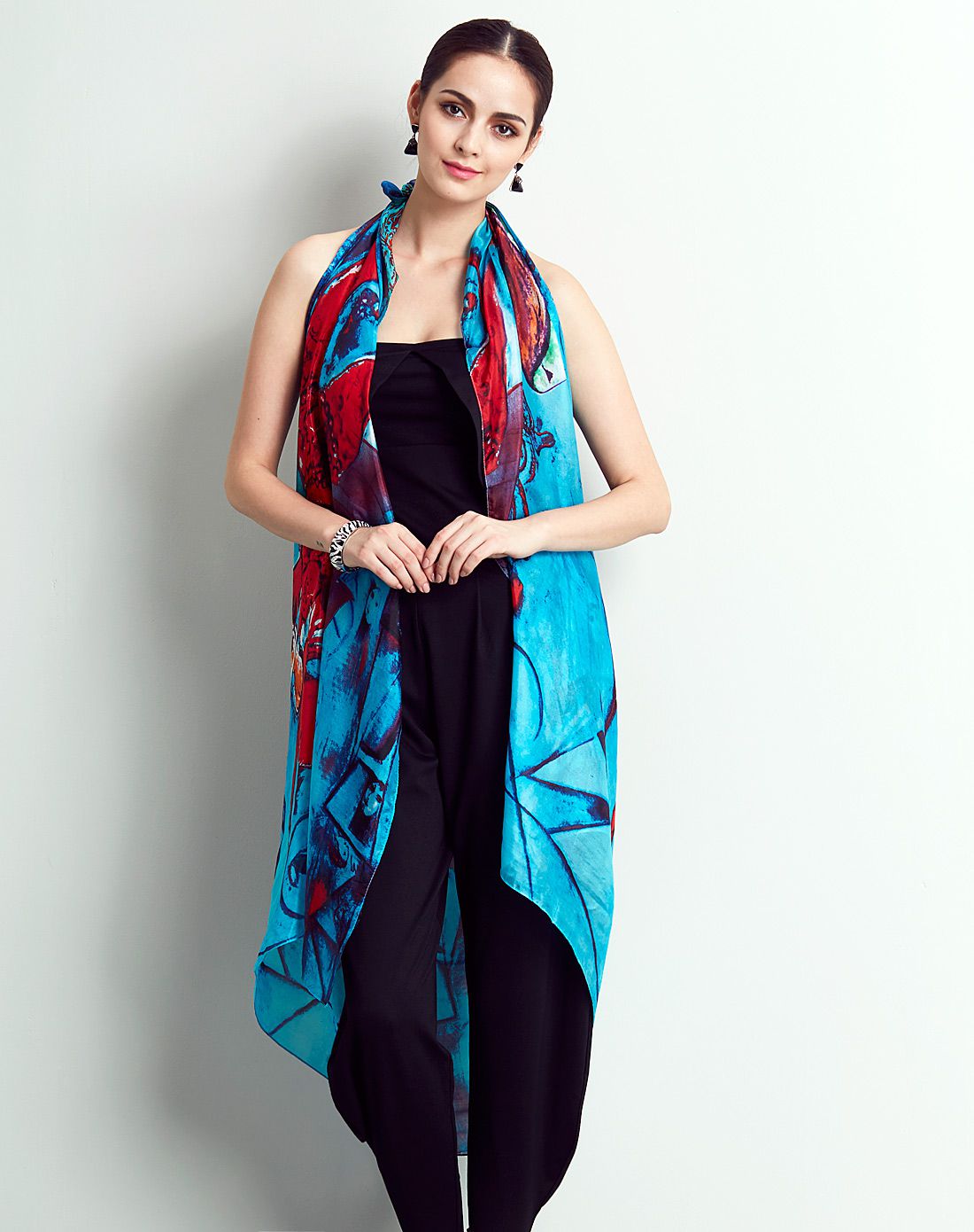 丝界 迷鹿源奢华柔美桑蚕丝超长丝巾